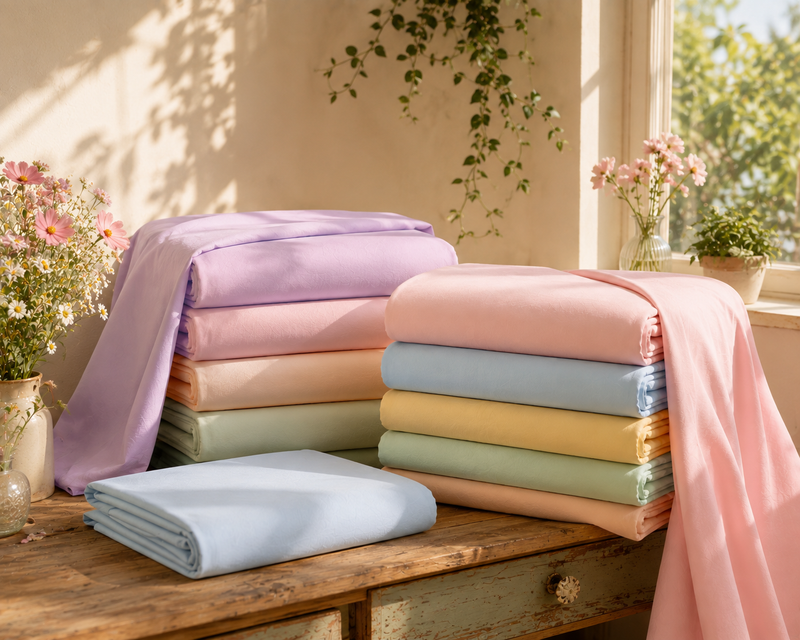 Pastel Cream Flat Sheets (Mix & Match)