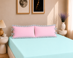 Blue Sky Blushes Bedsheet Set – 100% Cotton