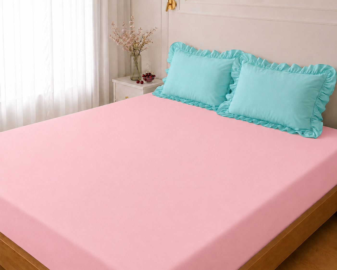 Bubblegum Macaron Bedsheet Set – 100% Cotton
