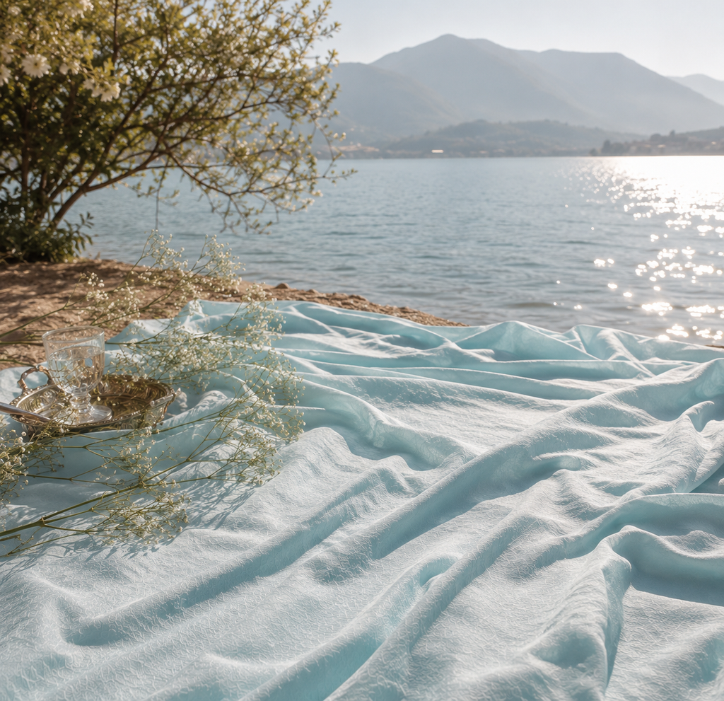 Aqua Bloom Bedsheet set- 100% Cotton Queen Size