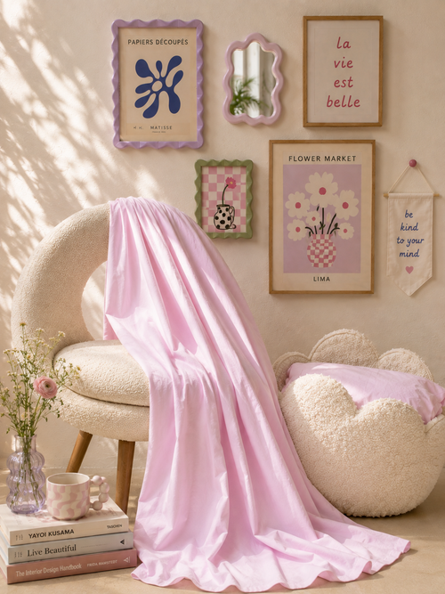 Bubblegum Macaron Flat Sheet (Mix & Match) – 100% Cotton