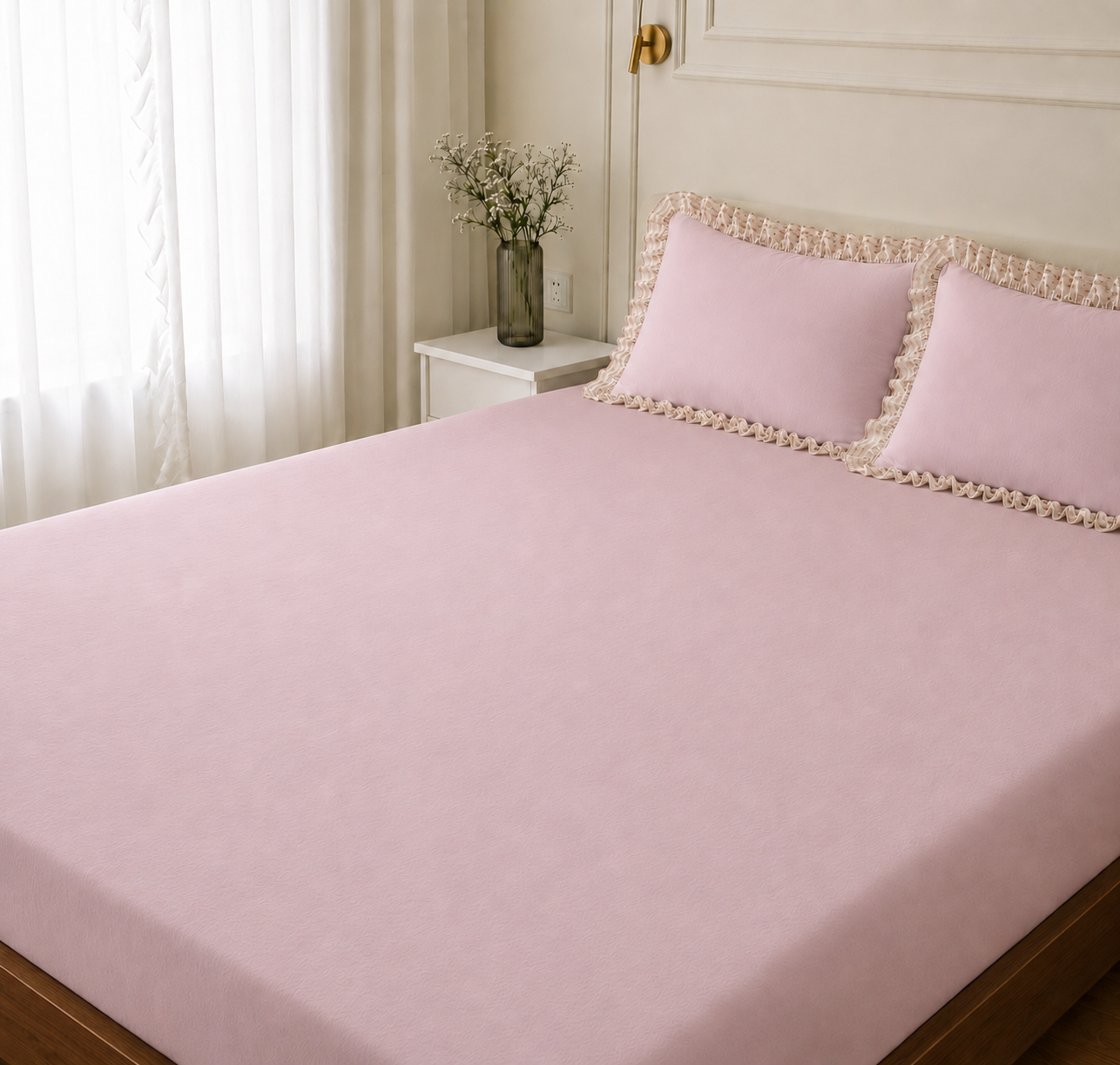 Petal Notes Bedsheet set- 100% Cotton King Size