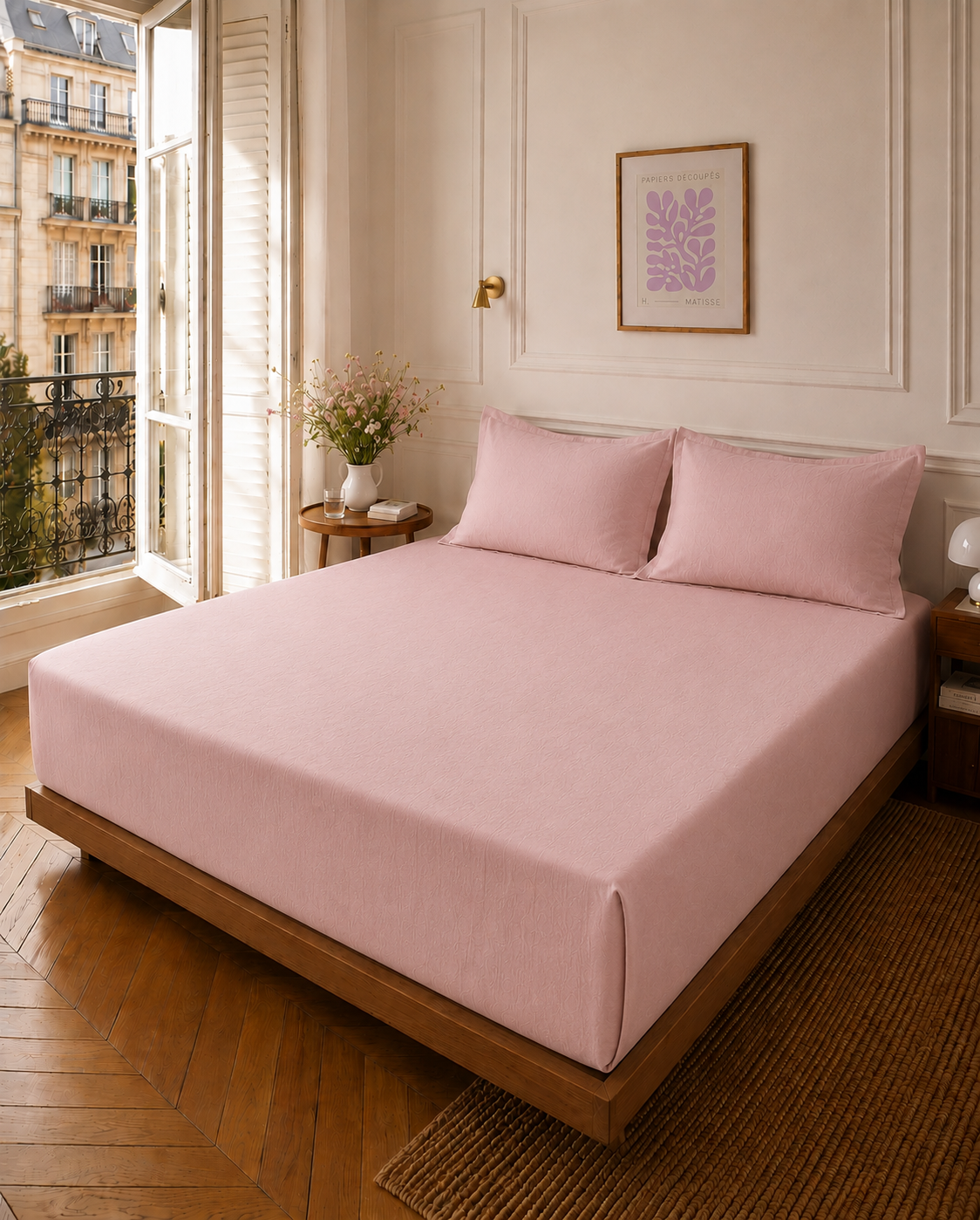 Sakura Bloom Bedsheet set- 100% Cotton King Size