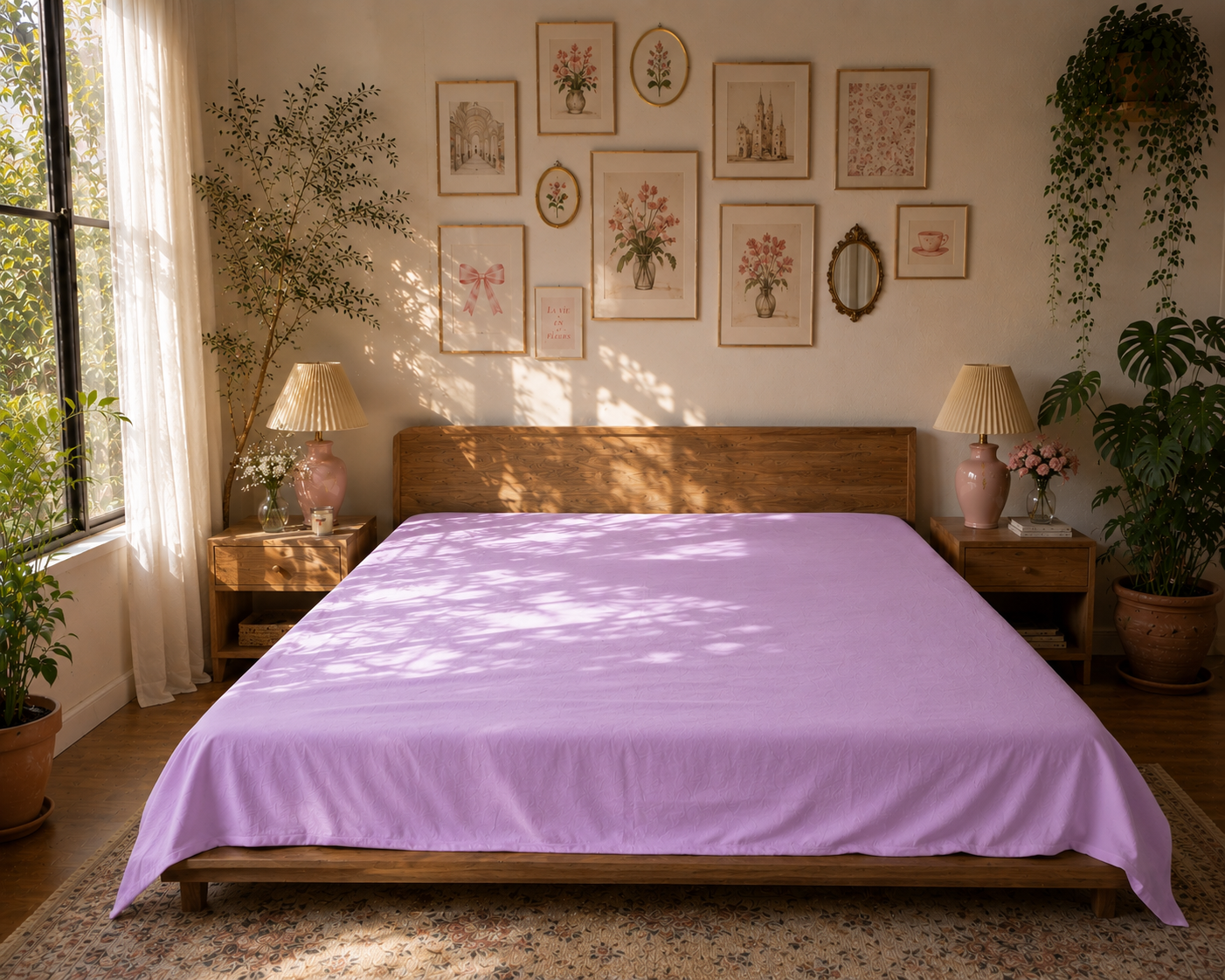 Lavender Macaron Flat Sheet (Mix & Match) – 100% Cotton